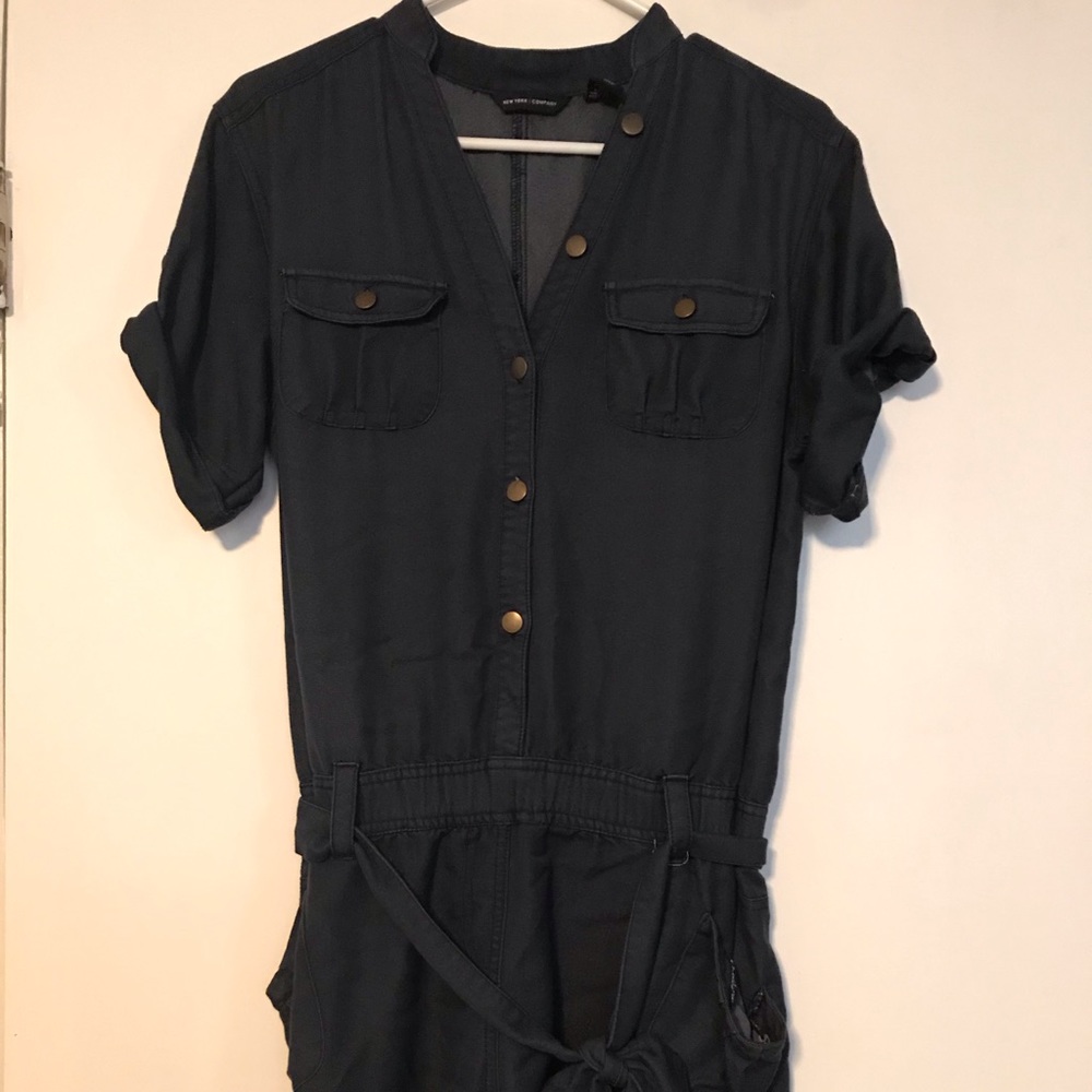 Denim colored romper 1 piece.